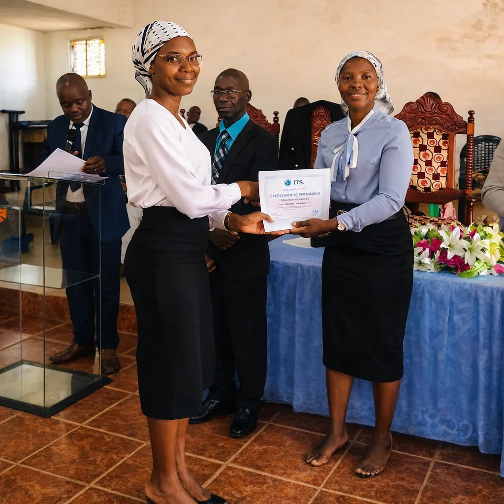 Entrega de certificado do ITS em Moçambique